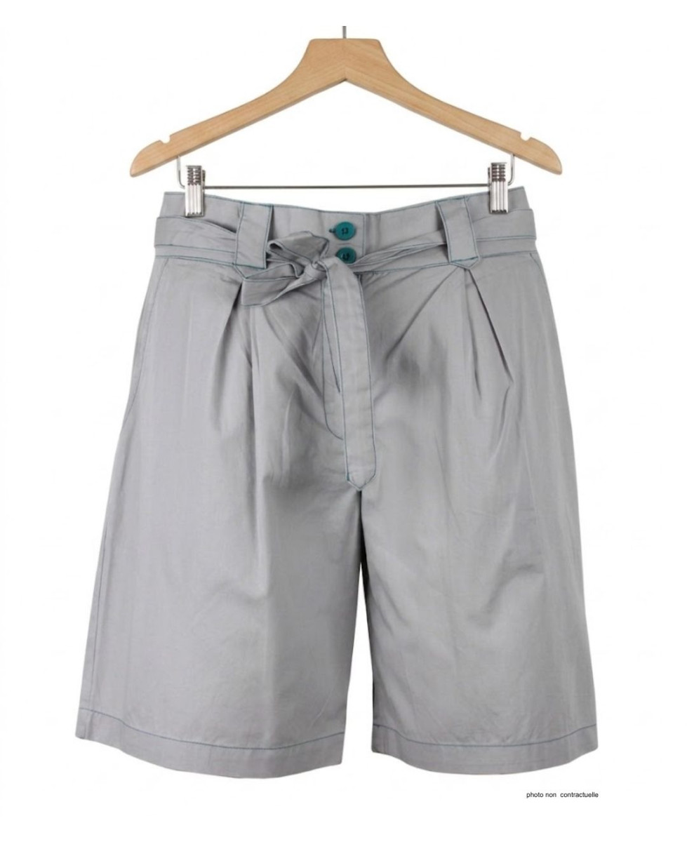 MAYFLOWER SE1105T : Short Mi-Long Turquoise avec Ceinture Elégante