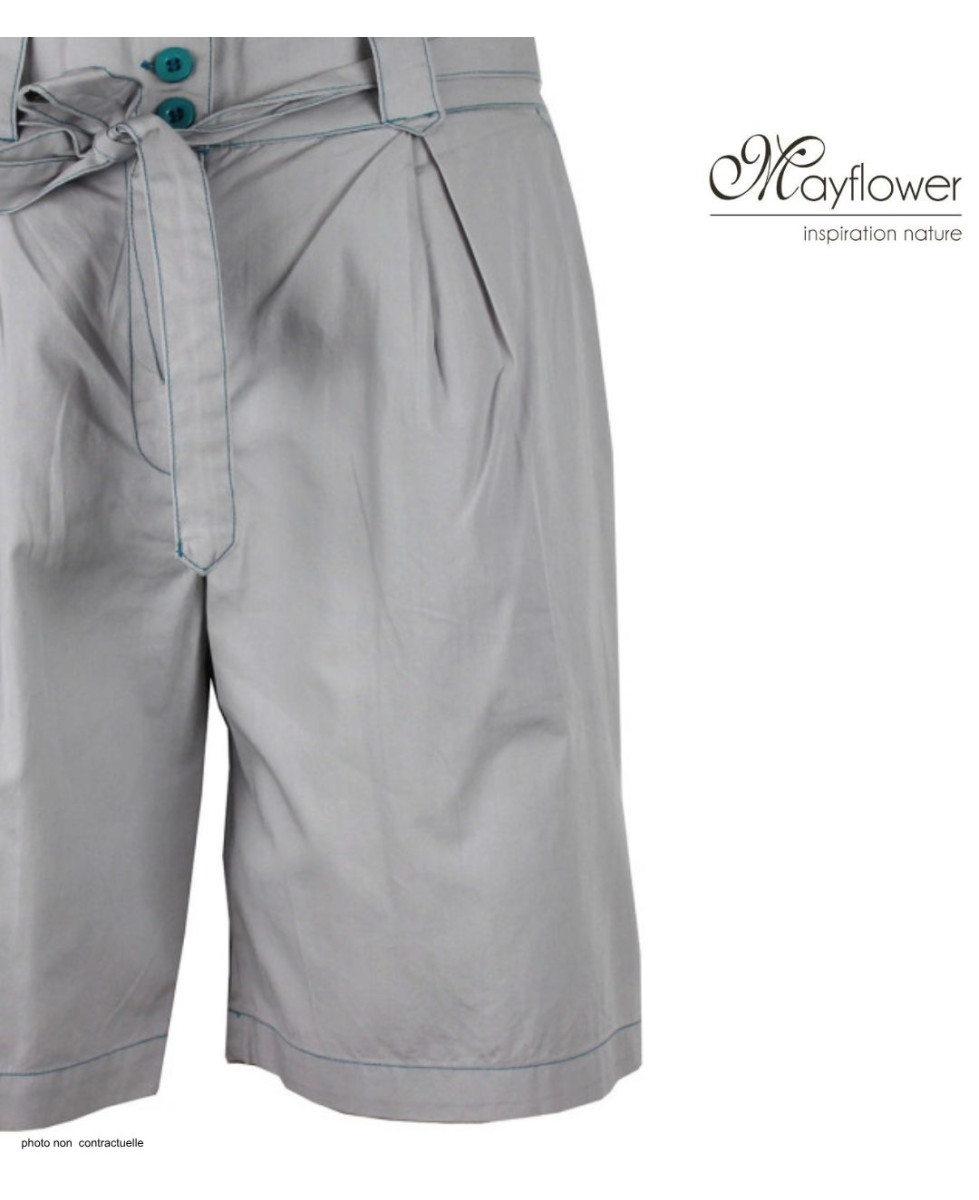 MAYFLOWER SE1105T : Short Mi-Long Turquoise avec Ceinture Elégante
