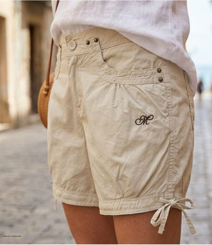 Short en coton sable pour un confort estival absolu