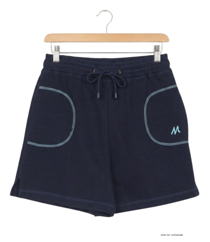 Short molleton femme MAYFLOWER SE9039M bleu marine confort