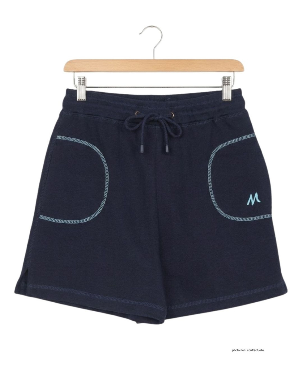 Short molleton femme MAYFLOWER SE9039M bleu marine confort