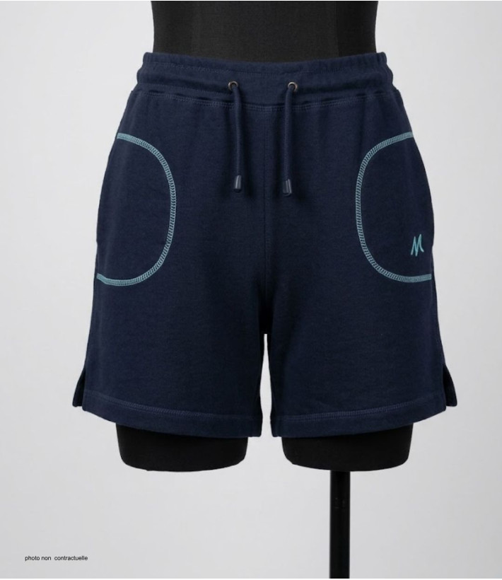 Short molleton femme MAYFLOWER SE9039M bleu marine confort
