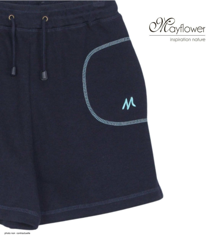 Short molleton femme MAYFLOWER SE9039M bleu marine confort