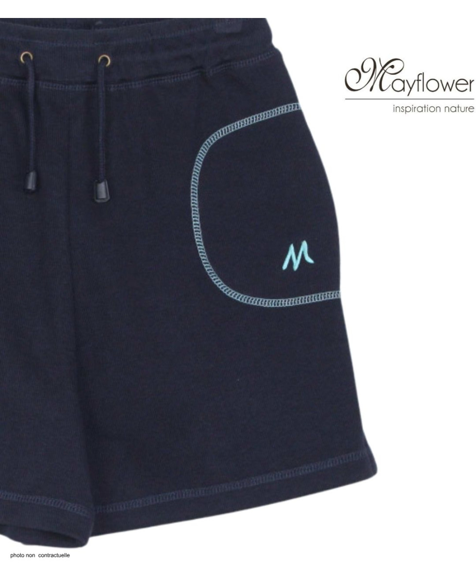 Short molleton femme MAYFLOWER SE9039M bleu marine confort