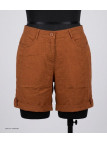 Short lin et coton femme MAYFLOWER T1102A orange été