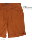 Short lin et coton femme MAYFLOWER T1102A orange été