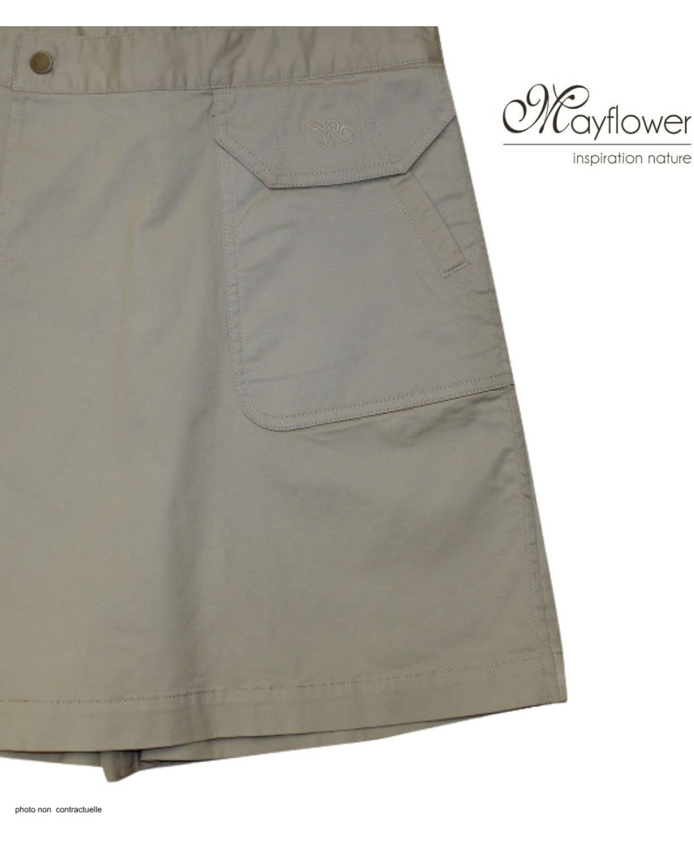 MAYFLOWER MARILOU2 Jupe-short stretch kaki - Liberté & Style
