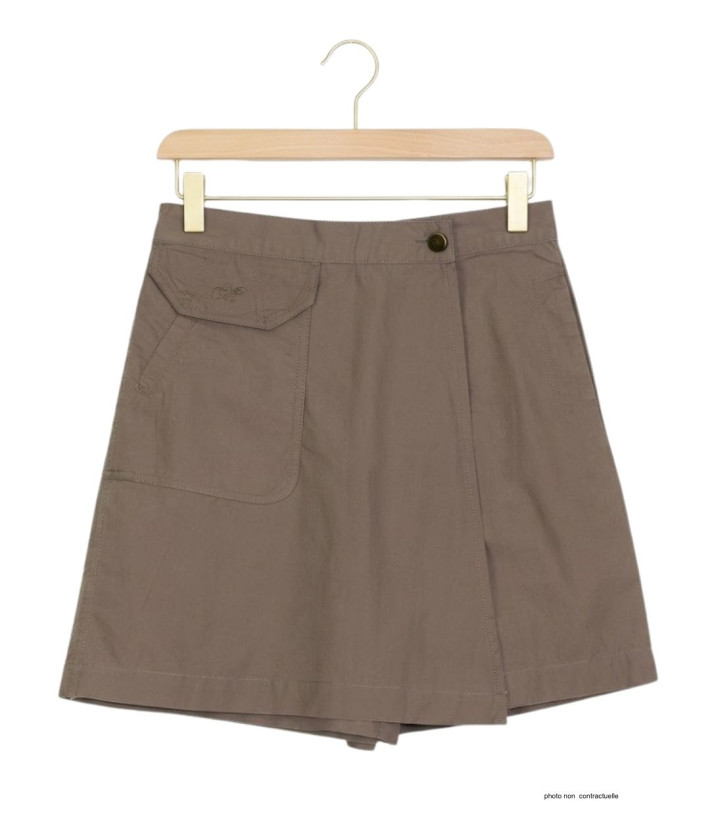 MAYFLOWER MARION2 Jupe-short pur coton noisette - Liberté & Style