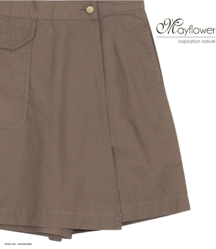 MAYFLOWER MARION2 Jupe-short pur coton noisette - Liberté & Style