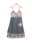 MAYFLOWER ALIAN - Robe dentelle grise fines bretelles chic