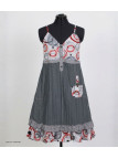 MAYFLOWER ALIAN - Robe dentelle grise fines bretelles chic