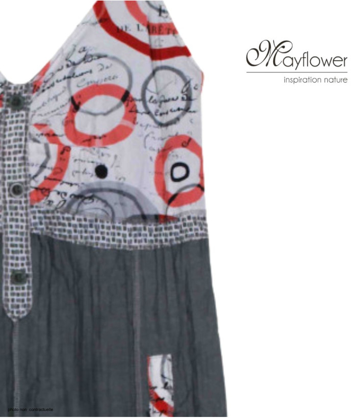 MAYFLOWER ALIAN - Robe dentelle grise fines bretelles chic