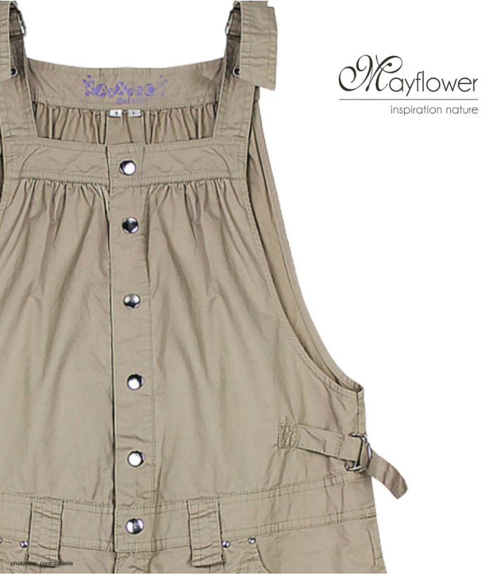 MAYFLOWER SE1165S - Blouse coton femme sable bretelles