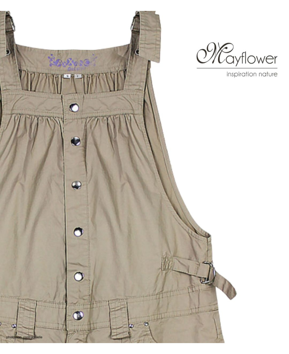 MAYFLOWER SE1165S - Blouse coton femme sable bretelles