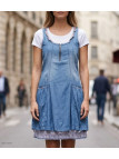 Robe en jean pour femme de la marque MAYFLOWER modèle VF048S de couleur bleu stone en coton léger.