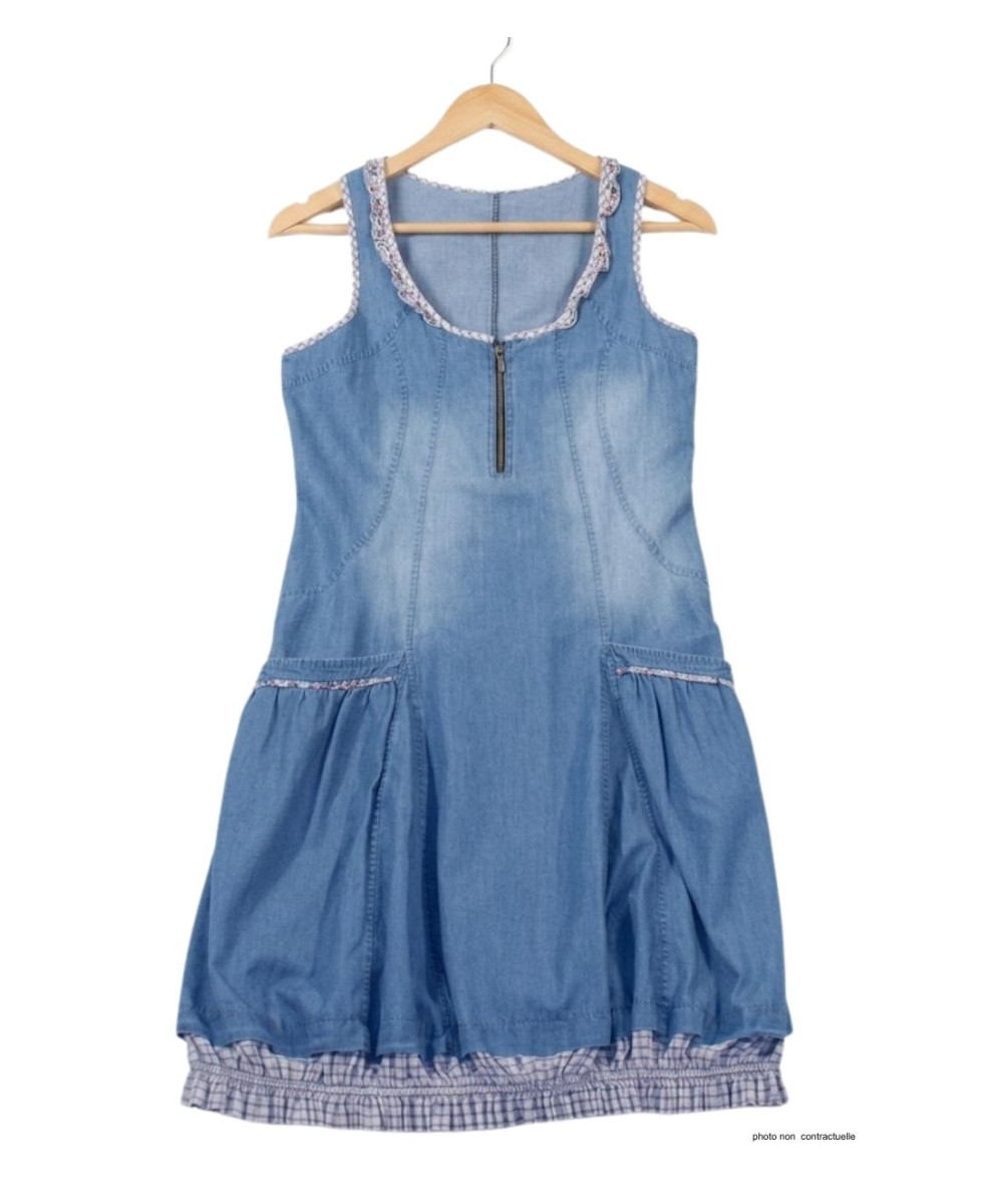 MAYFLOWER VF048S - Robe en jean femme bleu stone légère