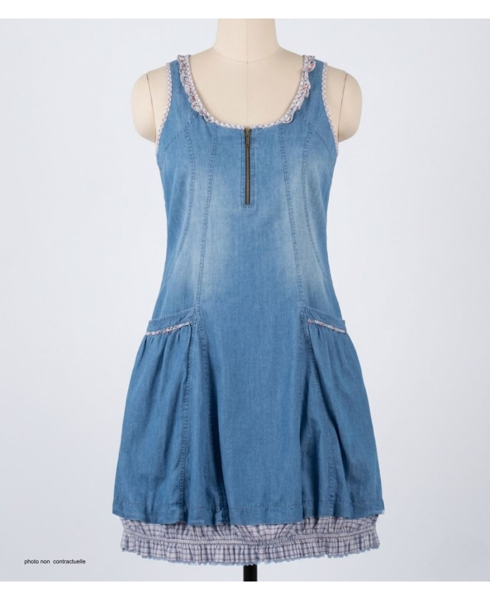 MAYFLOWER VF048S - Robe en jean femme bleu stone légère