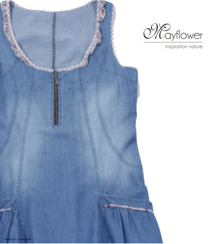 MAYFLOWER VF048S - Robe en jean femme bleu stone légère