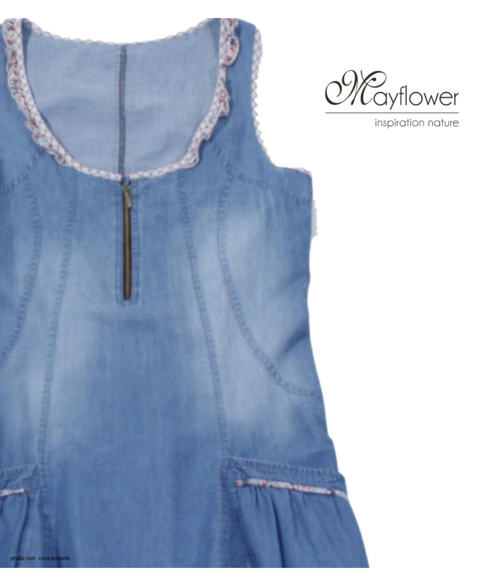 MAYFLOWER VF048S - Robe en jean femme bleu stone légère