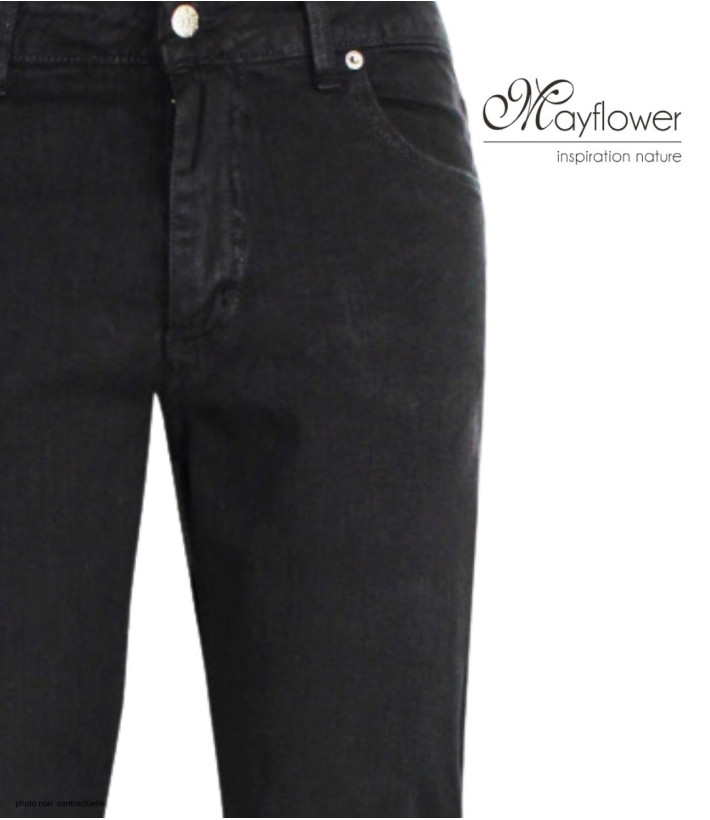 MAYFLOWER OUDA - Jean en tissu extensible femme stretch noir