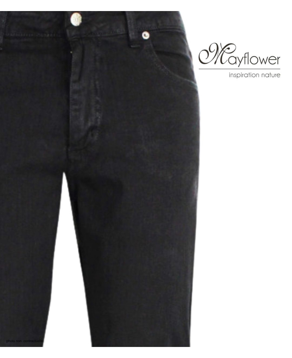 MAYFLOWER OUDA - Jean en tissu extensible femme stretch noir