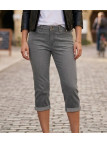 Pantacourt pour femme de la marque MAYFLOWER modèle 110076U001 de couleur gris double stone en jean stretch à 5 poches.