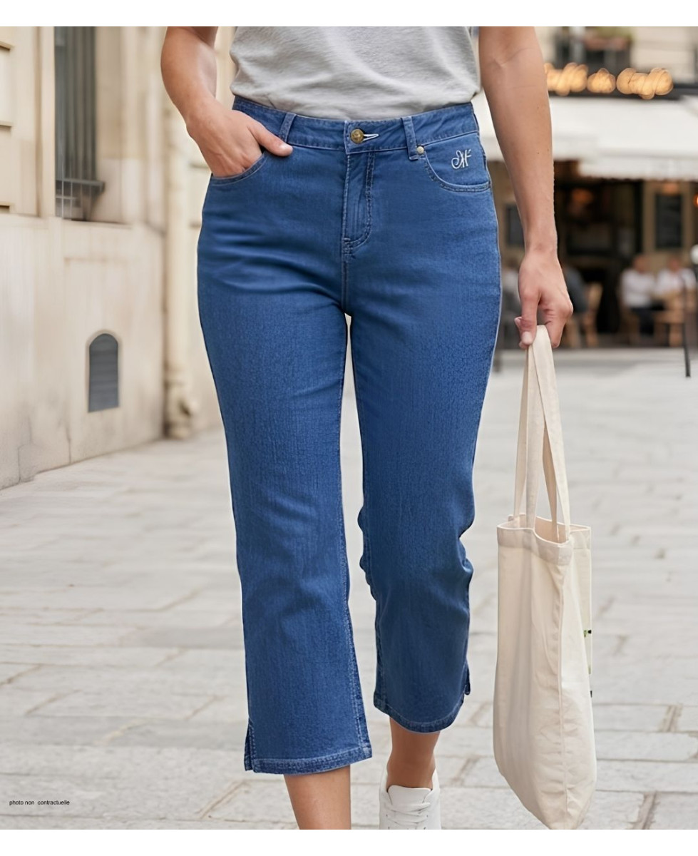 Pantacourt Jeans Femme Safran2 Stone - Denim Ultra Stretch