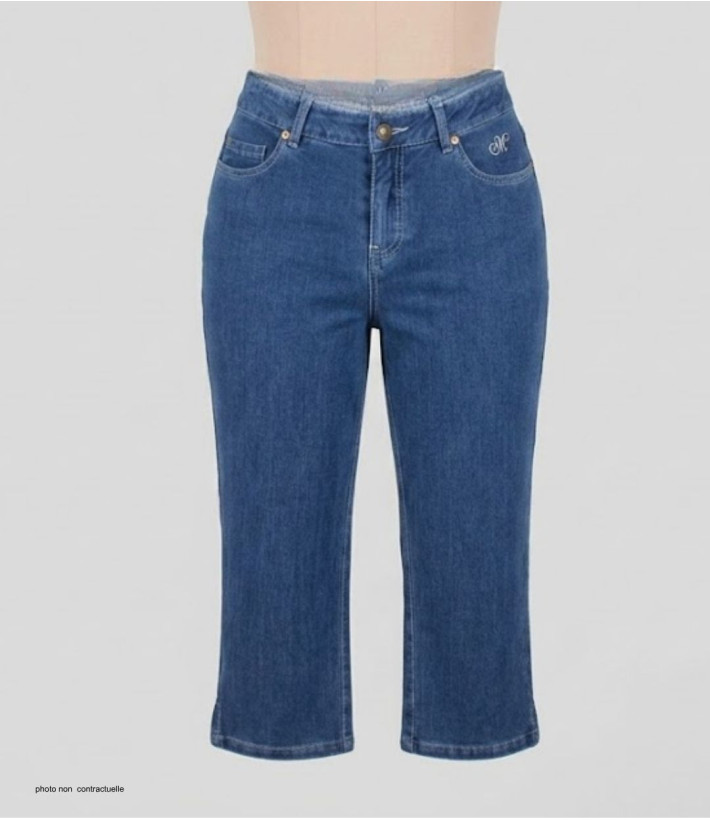 Pantacourt Jeans Femme Safran2 Stone - Denim Ultra Stretch