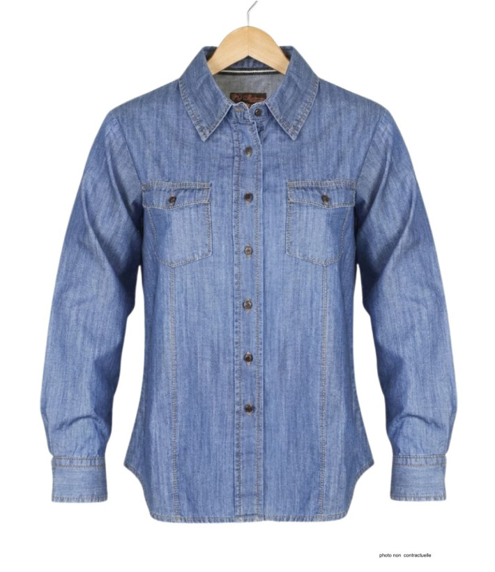 MAYFLOWER LERIDA1 - Chemisier en jean femme coton bleu denim