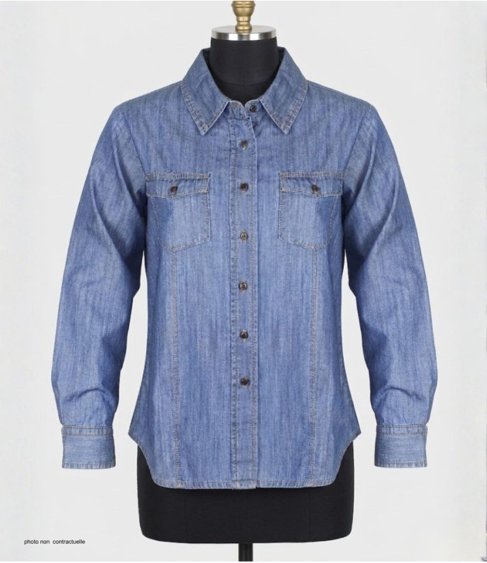 MAYFLOWER LERIDA1 - Chemisier en jean femme coton bleu denim