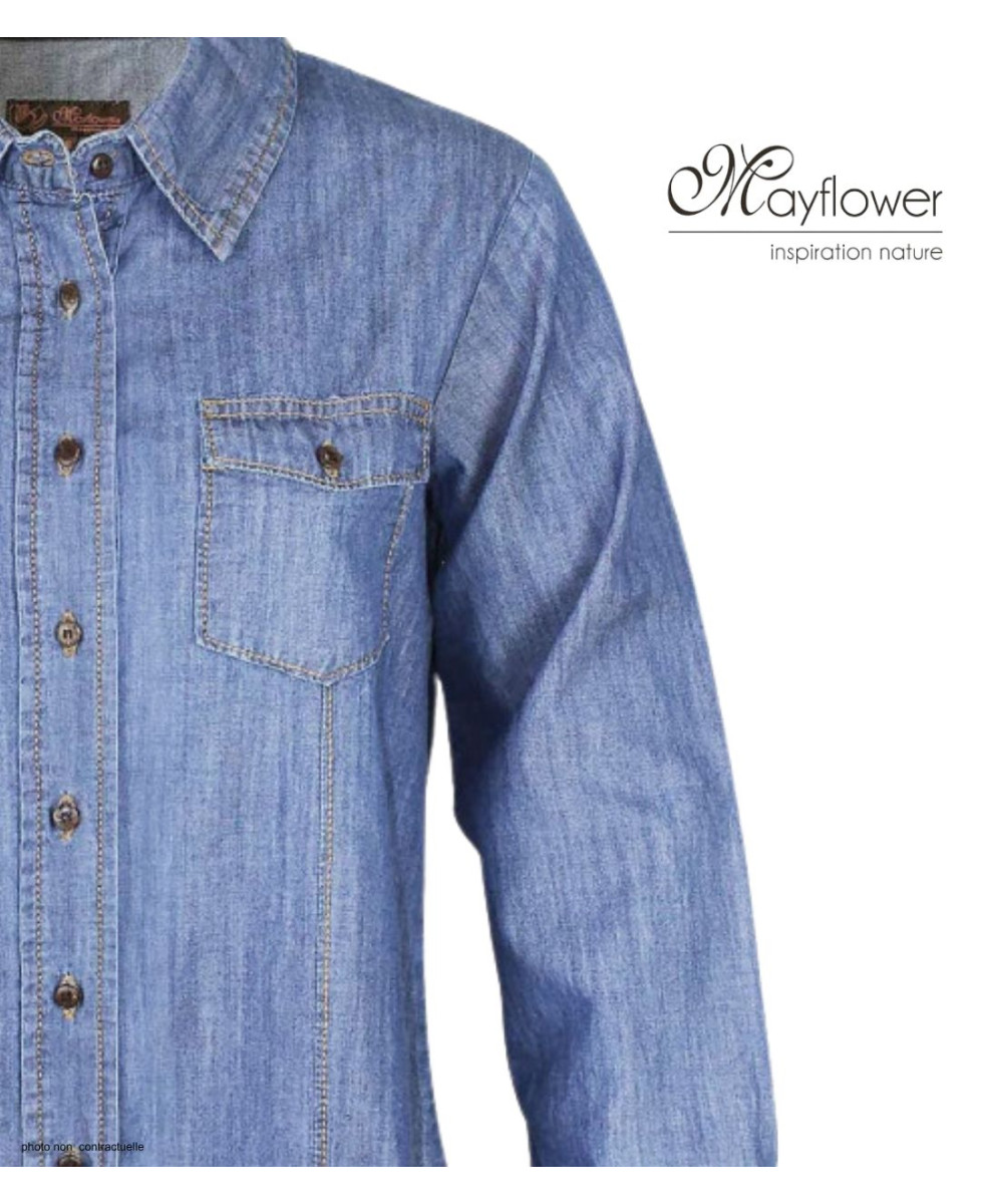 MAYFLOWER LERIDA1 - Chemisier en jean femme coton bleu denim