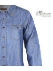 MAYFLOWER LERIDA1 - Chemisier en jean femme coton bleu denim