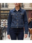Blouson en jean léger pour femme de la marque MAYFLOWER modèle PF360 de couleur bleu stone washed en denim stretch.