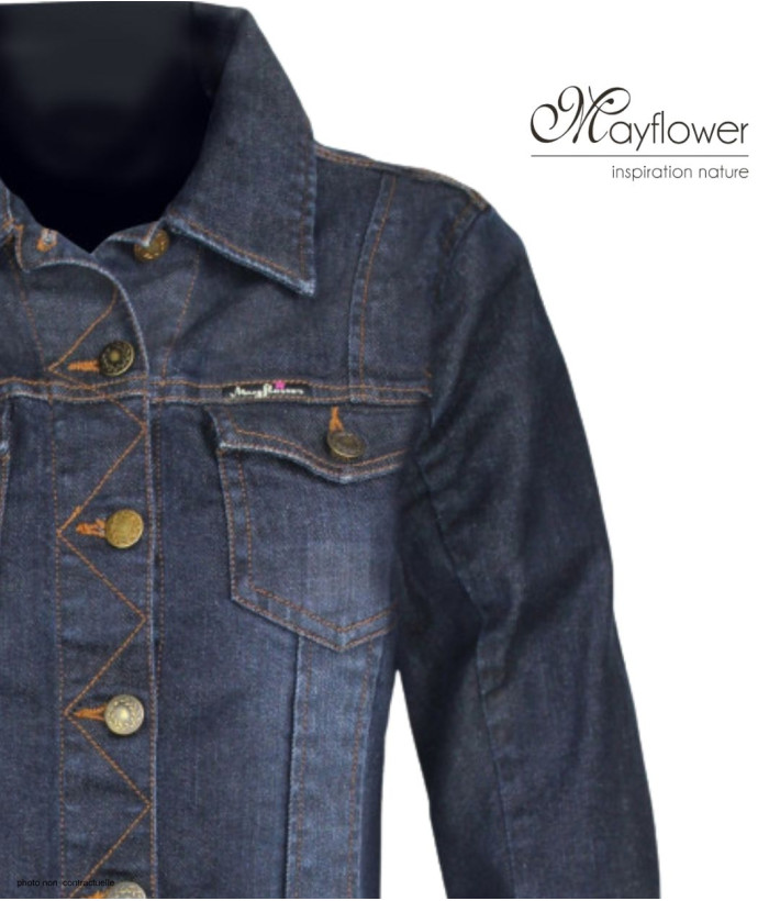 MAYFLOWER DALILA1B - Blouson en jean stretch ajusté femme