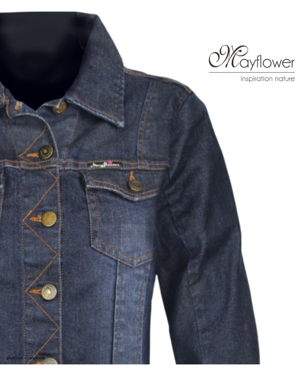MAYFLOWER DALILA1B - Blouson en jean stretch ajusté femme