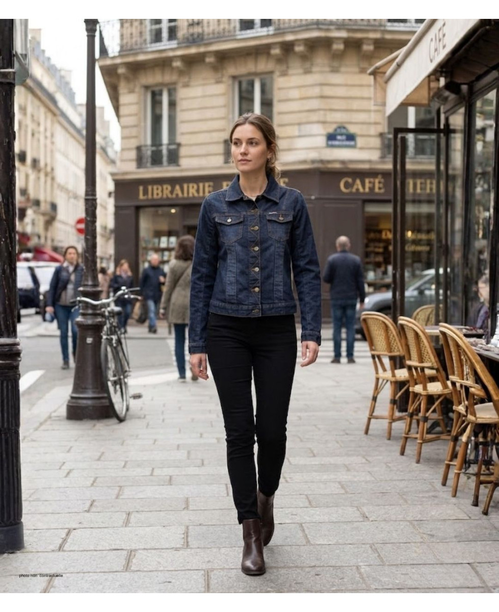 MAYFLOWER DALILA1B - Blouson en jean stretch ajusté femme