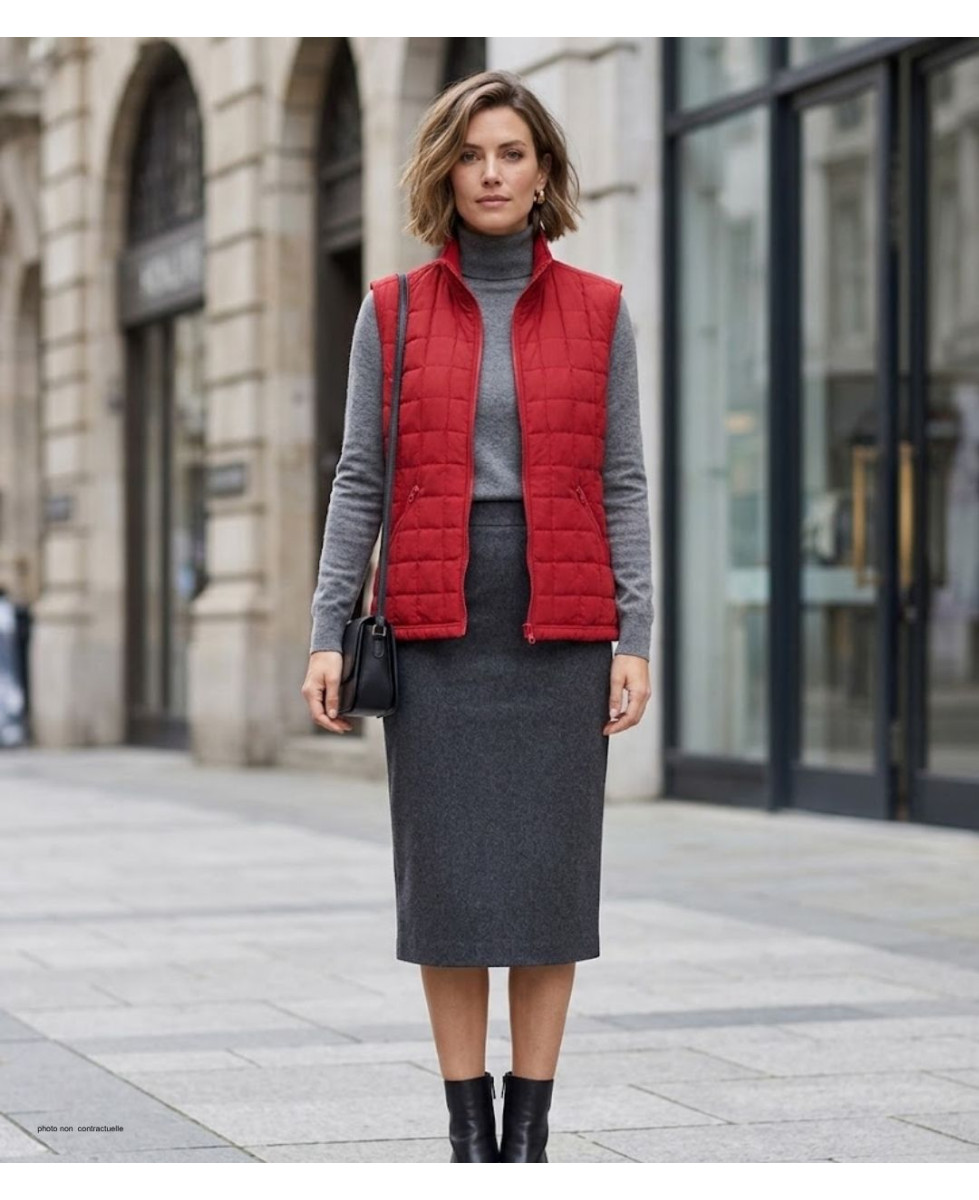 Gilet sans manches matelassé MAYFLOWER 818052U003 : rouge griotte