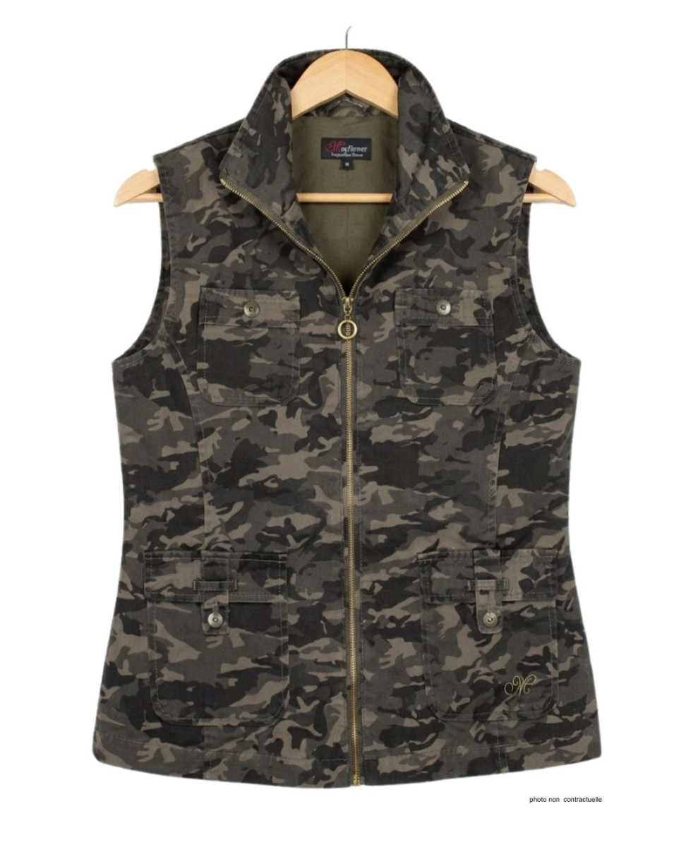 Gilet sans manches MAYFLOWER MAKI1 : coton multipoches kaki