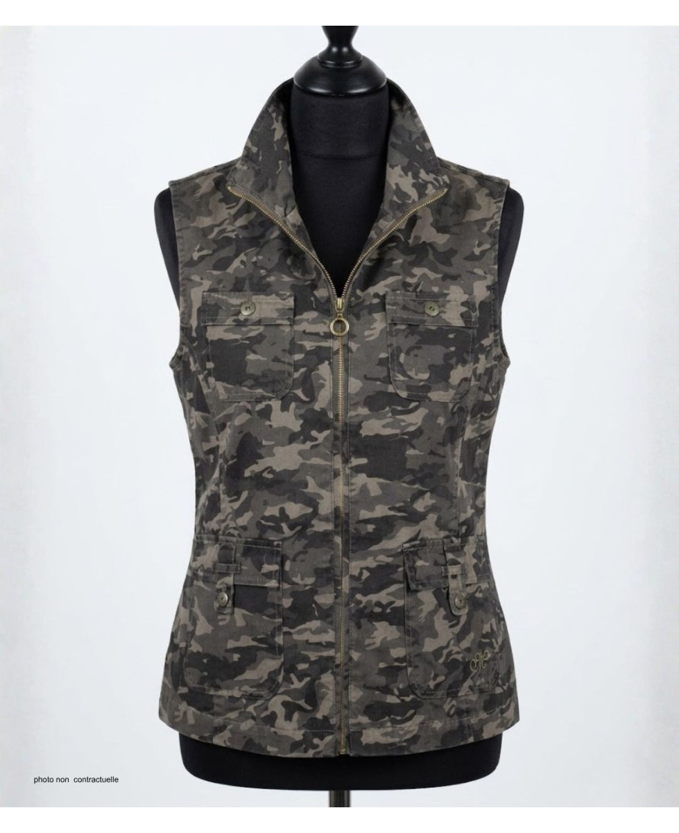 Gilet sans manches MAYFLOWER MAKI1 : coton multipoches kaki