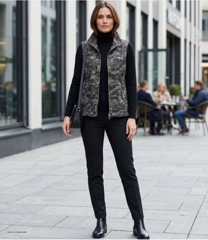 Gilet sans manches MAYFLOWER MAKI1 : coton multipoches kaki