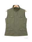 MAYFLOWER MITSY1 Gilet sans manches kaki en coton ajustable