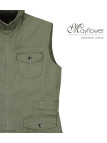 MAYFLOWER MITSY1 Gilet sans manches kaki en coton ajustable