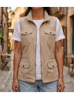 MAYFLOWER MITSY2 Gilet sans manches beige coton ajustable