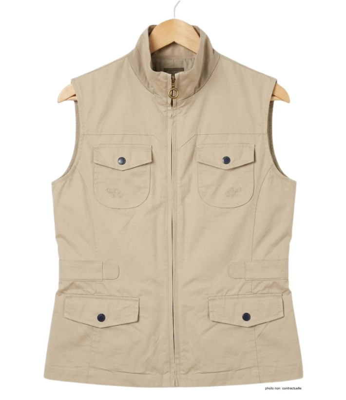 MAYFLOWER MITSY2 Gilet sans manches beige coton ajustable