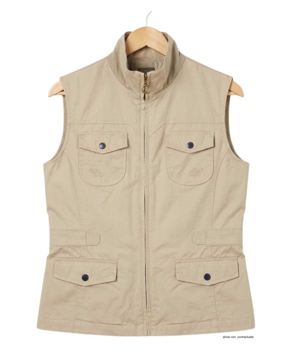 MAYFLOWER MITSY2 Gilet sans manches beige coton ajustable