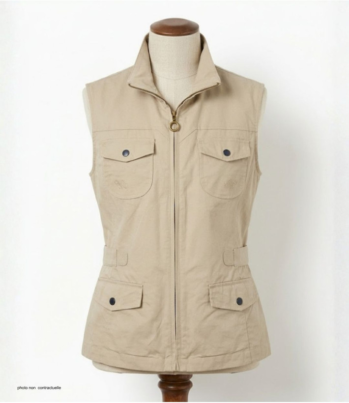 MAYFLOWER MITSY2 Gilet sans manches beige coton ajustable