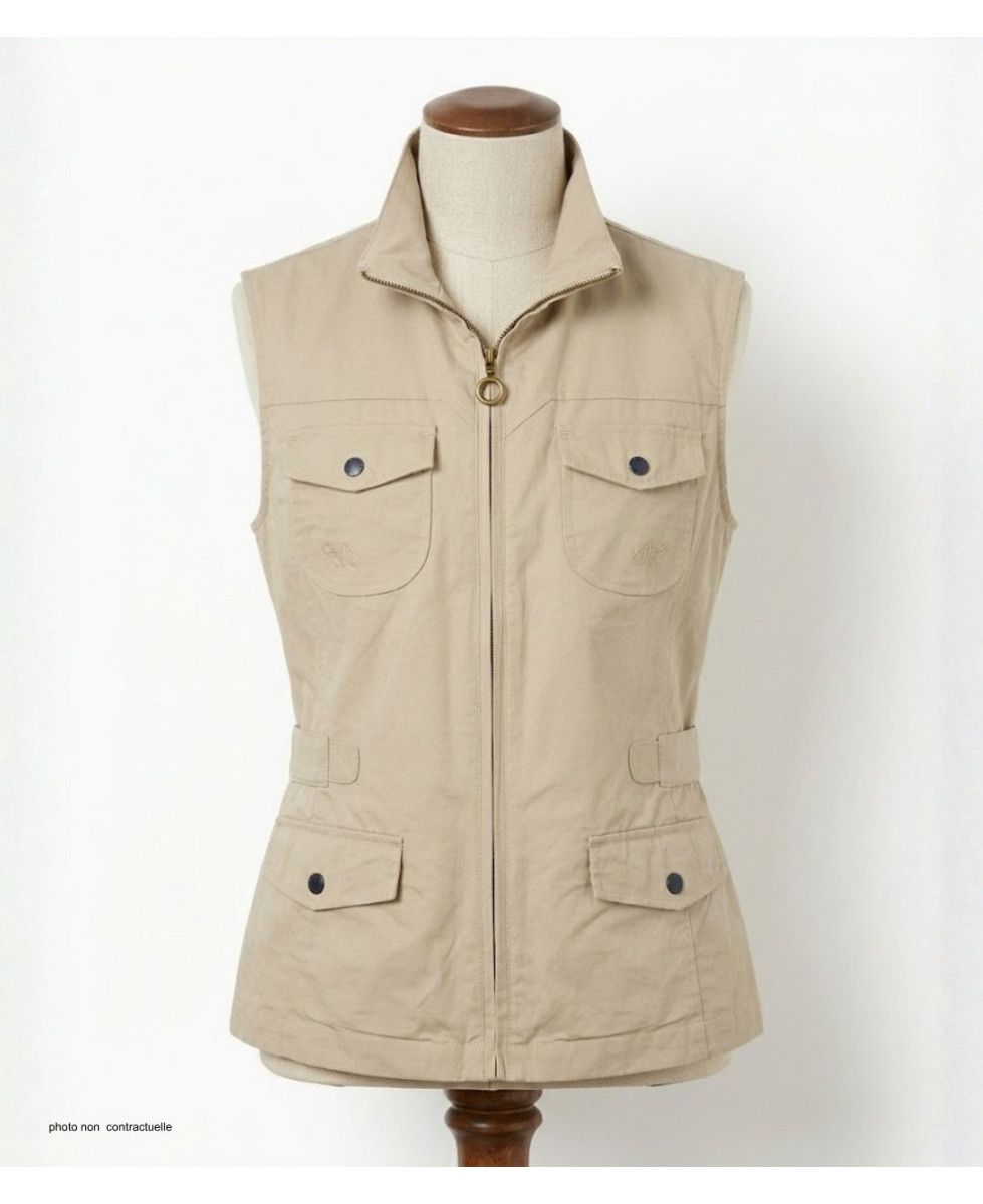 MAYFLOWER MITSY2 Gilet sans manches beige coton ajustable