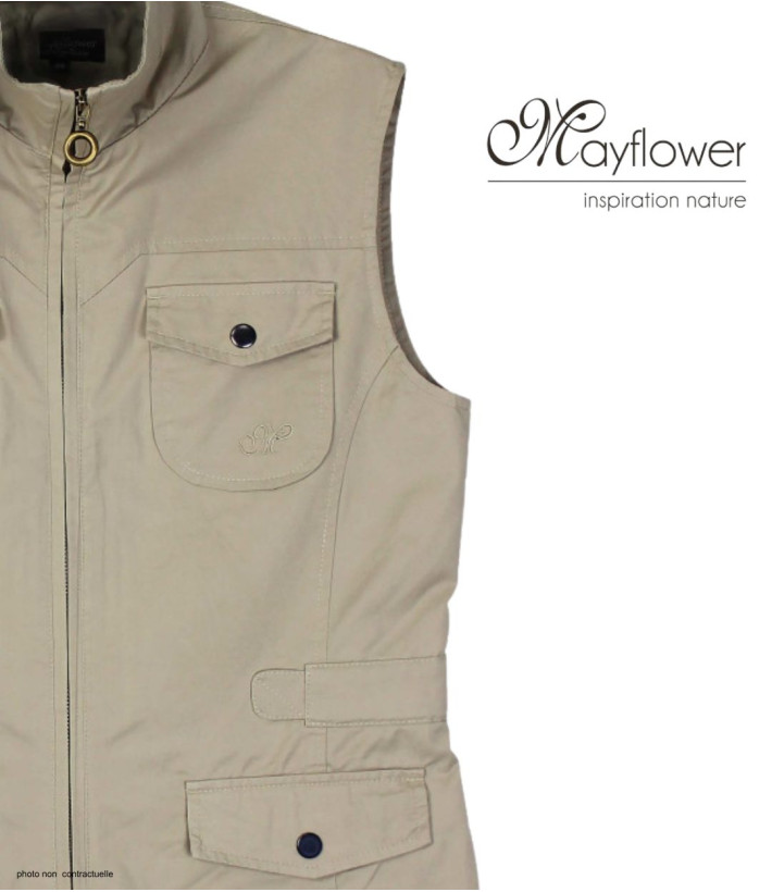 MAYFLOWER MITSY2 Gilet sans manches beige coton ajustable