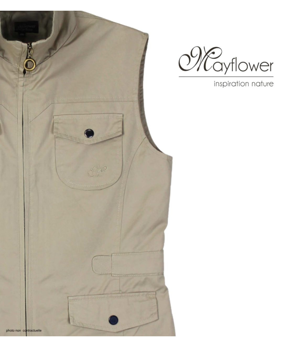 MAYFLOWER MITSY2 Gilet sans manches beige coton ajustable