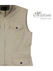 MAYFLOWER MITSY2 Gilet sans manches beige coton ajustable